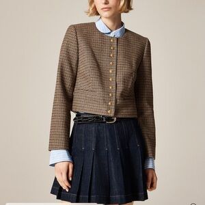 J. Crew Bridgette lady jacket in houndstooth wool blend size 8